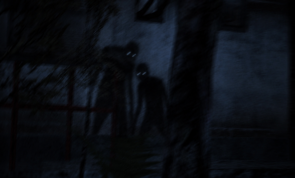 Ghosts in the fog dark ghostly figures lurking in the dark