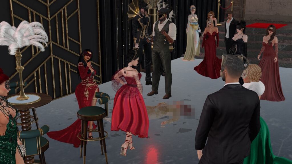 The victim fell from one of the upper floor's windows. Her face has been censored to keep her privacy.