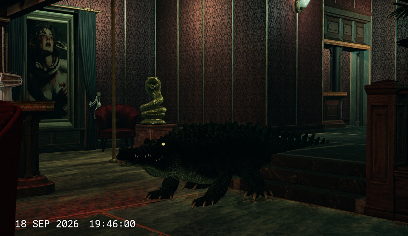 Scarred alligator at Serpents Den
